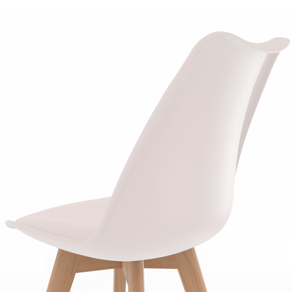 ID MARKET Lot de 8 chaises scandinaves SARA mix color pastel rose x2, blanc x2, gris clair x2, bleu x2