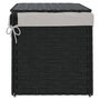 Voir la diapositive 5 : VIDAXL Panier a linge avec couvercle noir 55,5x35x34 cm resine tressee