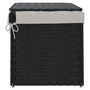 Voir la diapositive 5 : VIDAXL Panier a linge avec couvercle noir 55,5x35x34 cm resine tressee