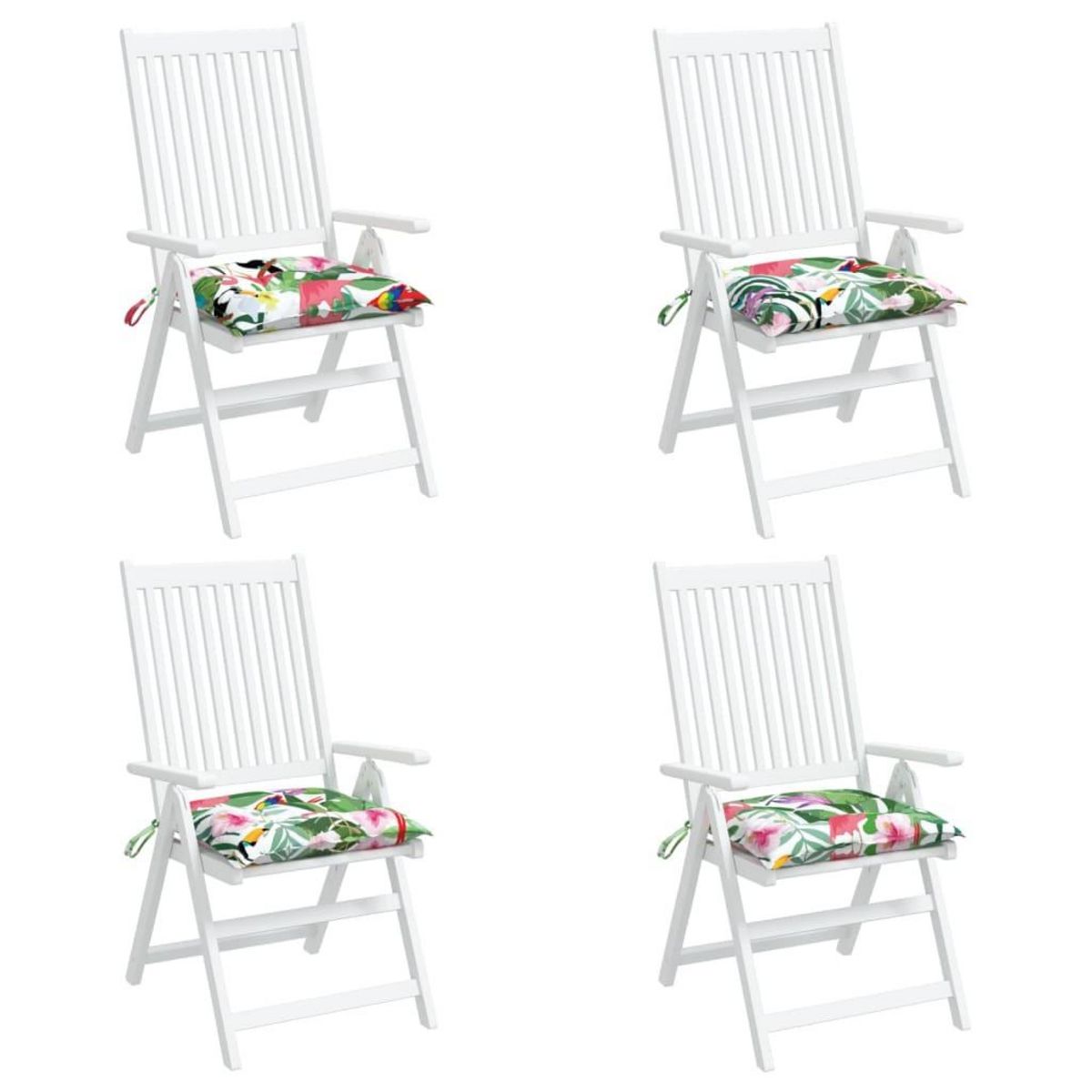 VIDAXL Coussins de chaise lot de 4 multicolore 50x50x7 cm tissu oxford