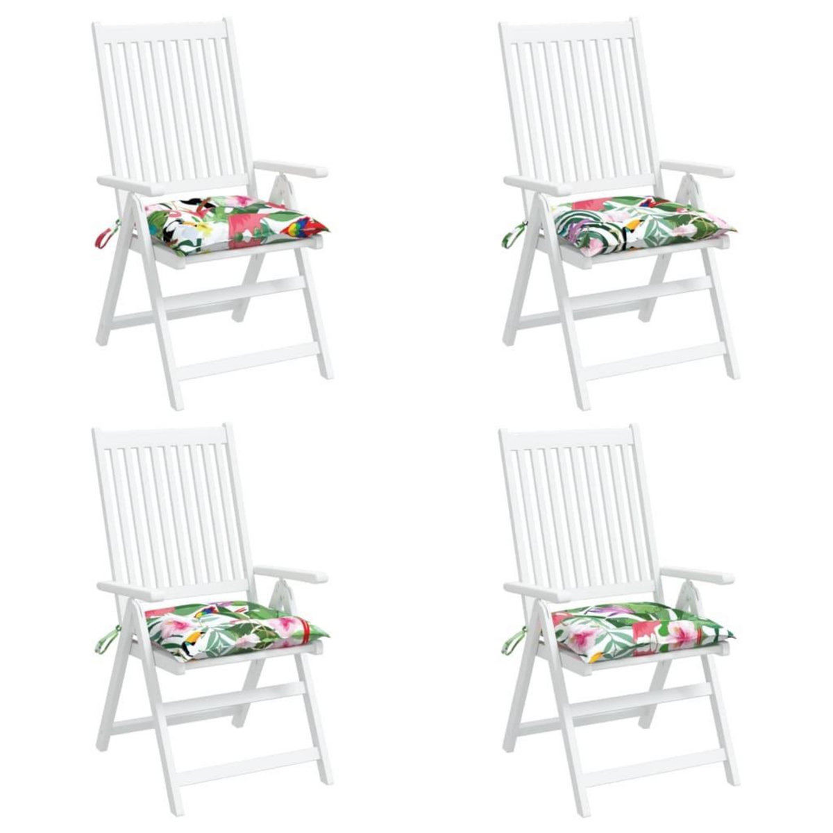 VIDAXL Coussins de chaise lot de 4 multicolore 50x50x7 cm tissu oxford