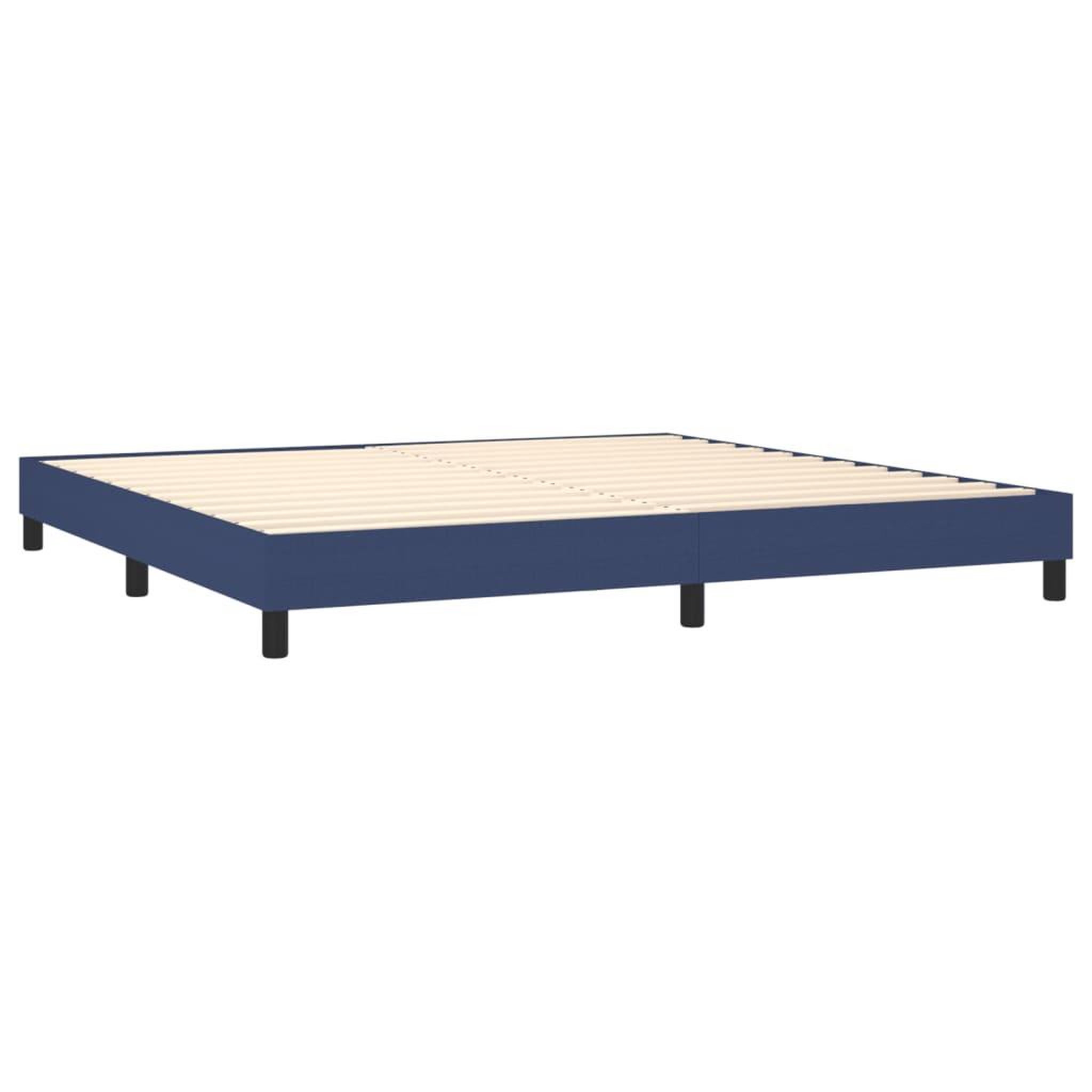 Voir la diapositive 5 : VIDAXL Sommier a lattes de lit et matelas et LED Bleu 200x200 cm Tissu
