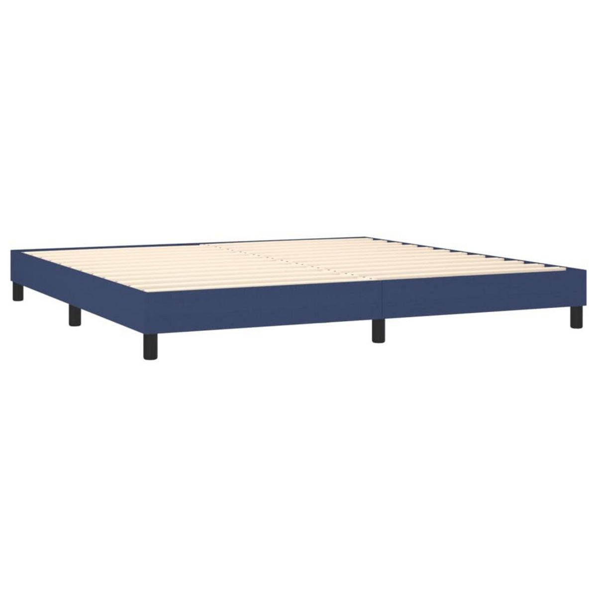 VIDAXL Sommier a lattes de lit et matelas et LED Bleu 200x200 cm Tissu