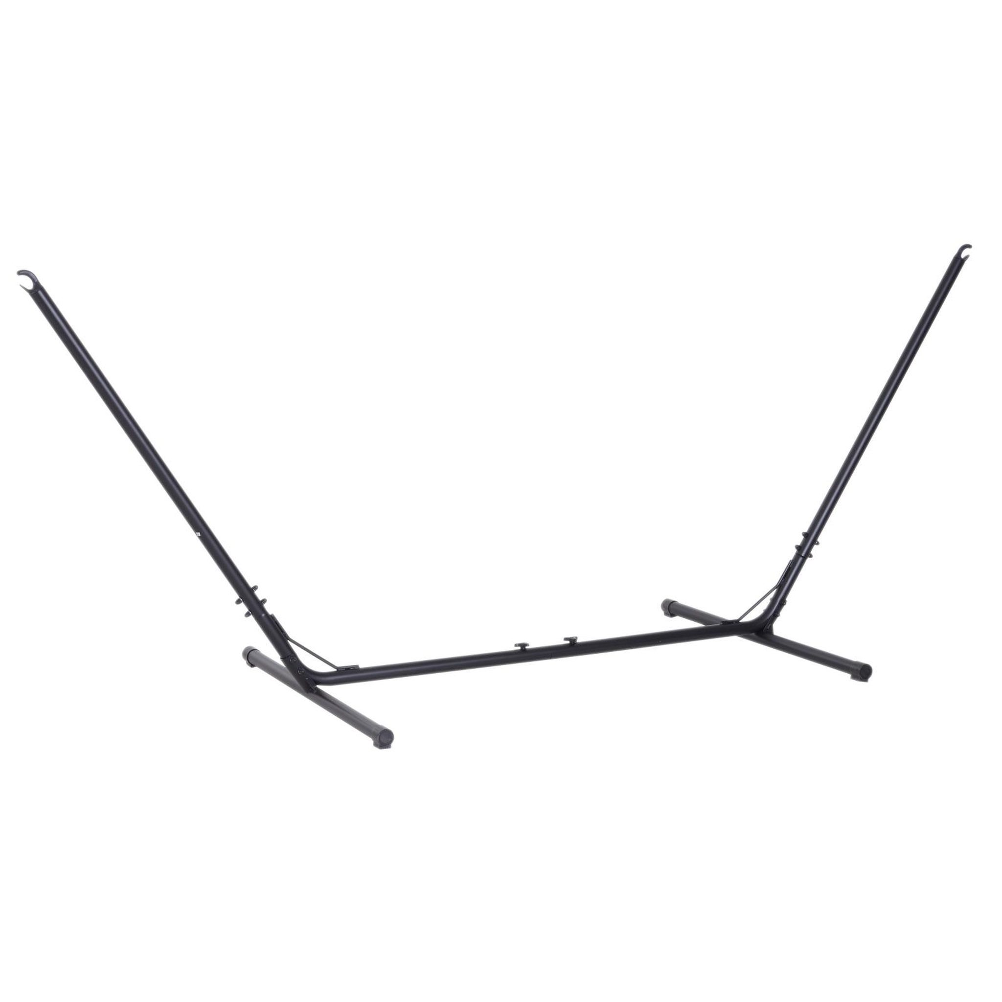 OUTSUNNY Support pied de hamac réglable structure robuste métal époxy noir dim. 3,08-3,80L x 1,08l x 1,20H m