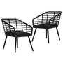 Voir la diapositive 1 : VIDAXL Chaises de jardin lot de 2 avec coussins Resine tressee Noir