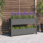 VIDAXL Jardiniere Gris 112x25x66 cm Bois massif de pin