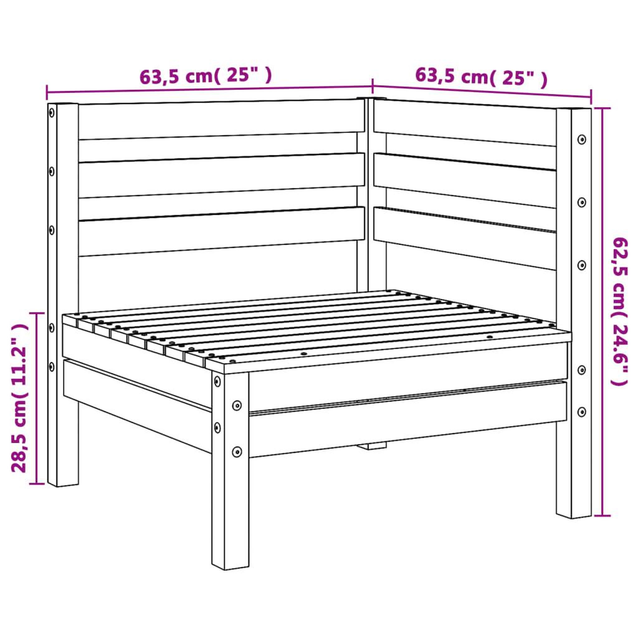 Voir la diapositive 6 : VIDAXL Canapes d'angle de jardin 2 pcs cire marron bois de pin massif