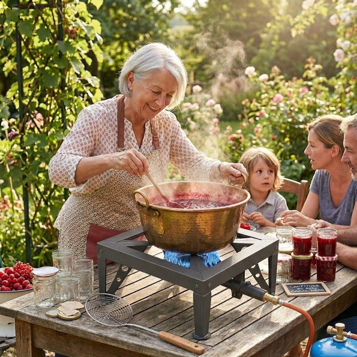 INTEC Réchaud à gaz 7500W Professionnel Charge 200Kg Tout fonte 4 pieds renforcés - Réchaud Pro Marché Cuisson Confiture, Paella INTEC