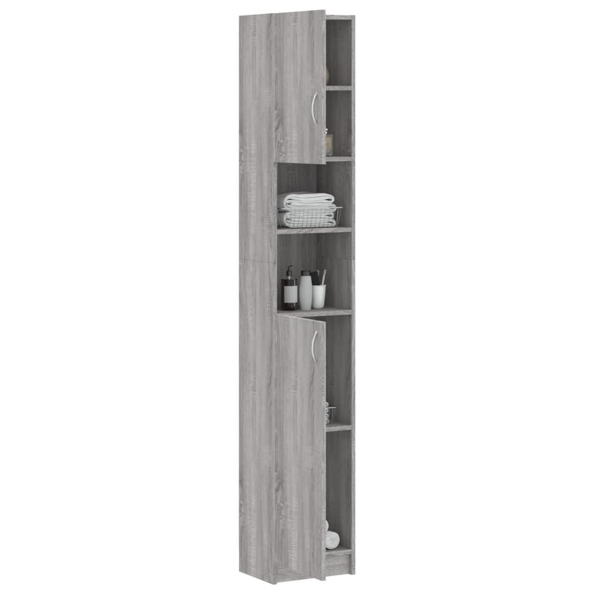Voir la diapositive 4 : VIDAXL Armoire de bain Sonoma gris 32x25,5x190 cm Bois d'ingenierie
