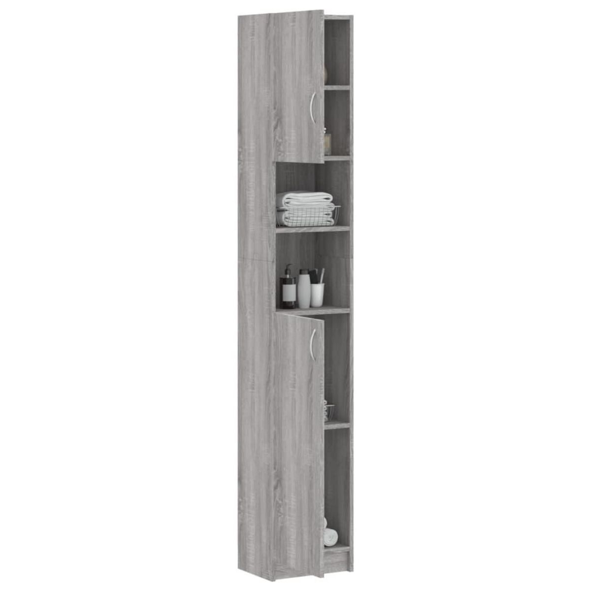 VIDAXL Armoire de bain Sonoma gris 32x25,5x190 cm Bois d'ingenierie