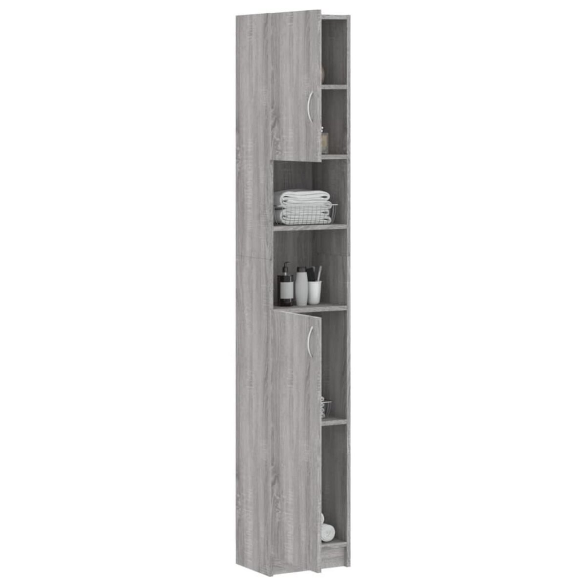 VIDAXL Armoire de bain Sonoma gris 32x25,5x190 cm Bois d'ingenierie