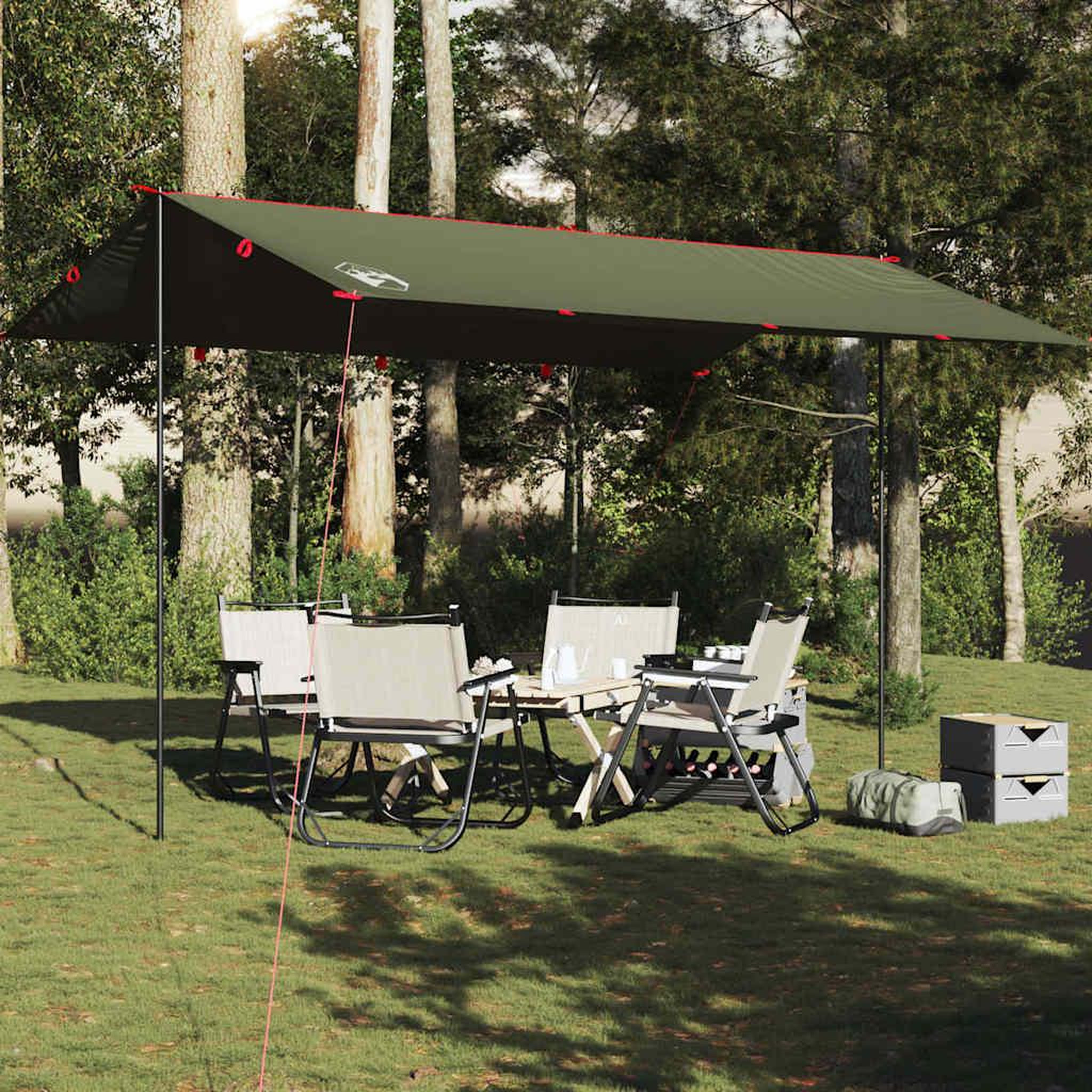 VIDAXL Bache de camping vert olive 506x306 cm impermeable
