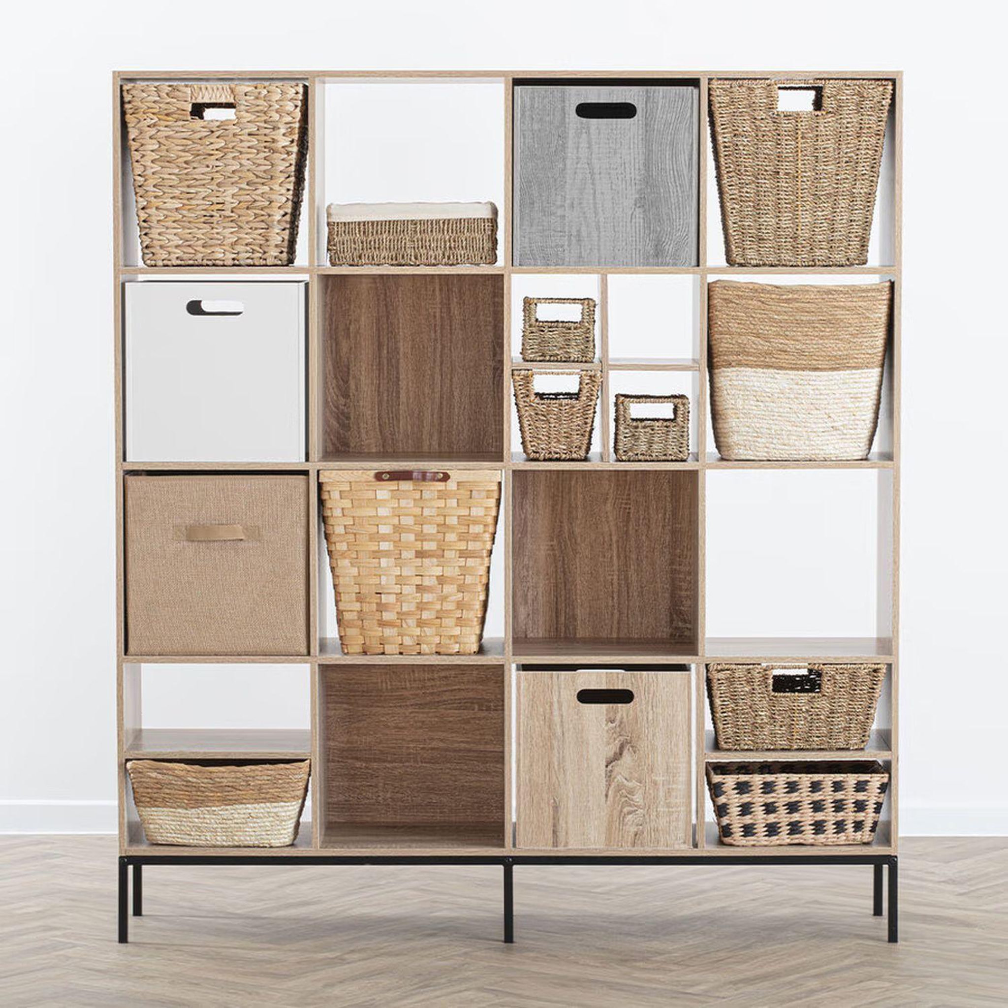 Voir la diapositive 2 : TOILINUX Lot de 6 Boîtes de rangement effet bois en MDF Mix n' modul