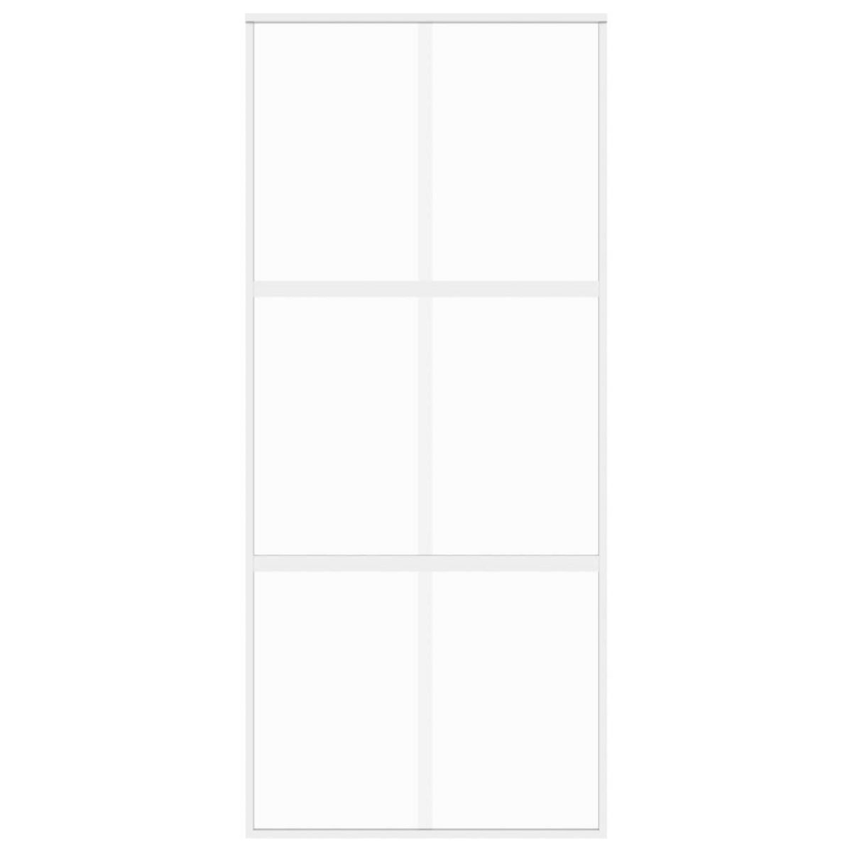 VIDAXL Porte coulissante blanc 90x205 cm verre trempe aluminium