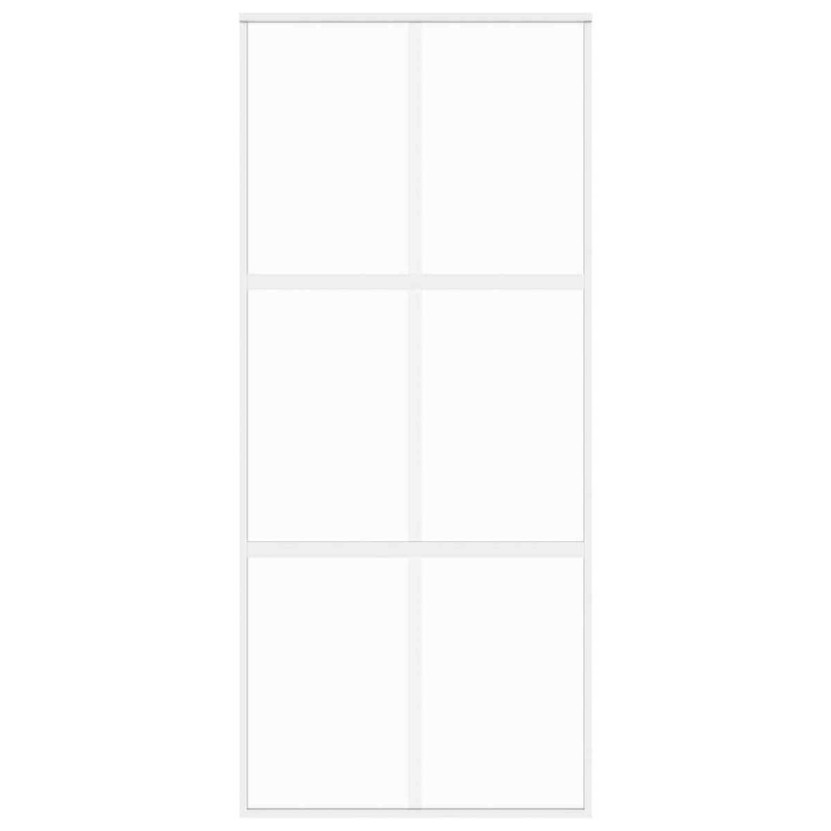 VIDAXL Porte coulissante blanc 90x205 cm verre trempe aluminium