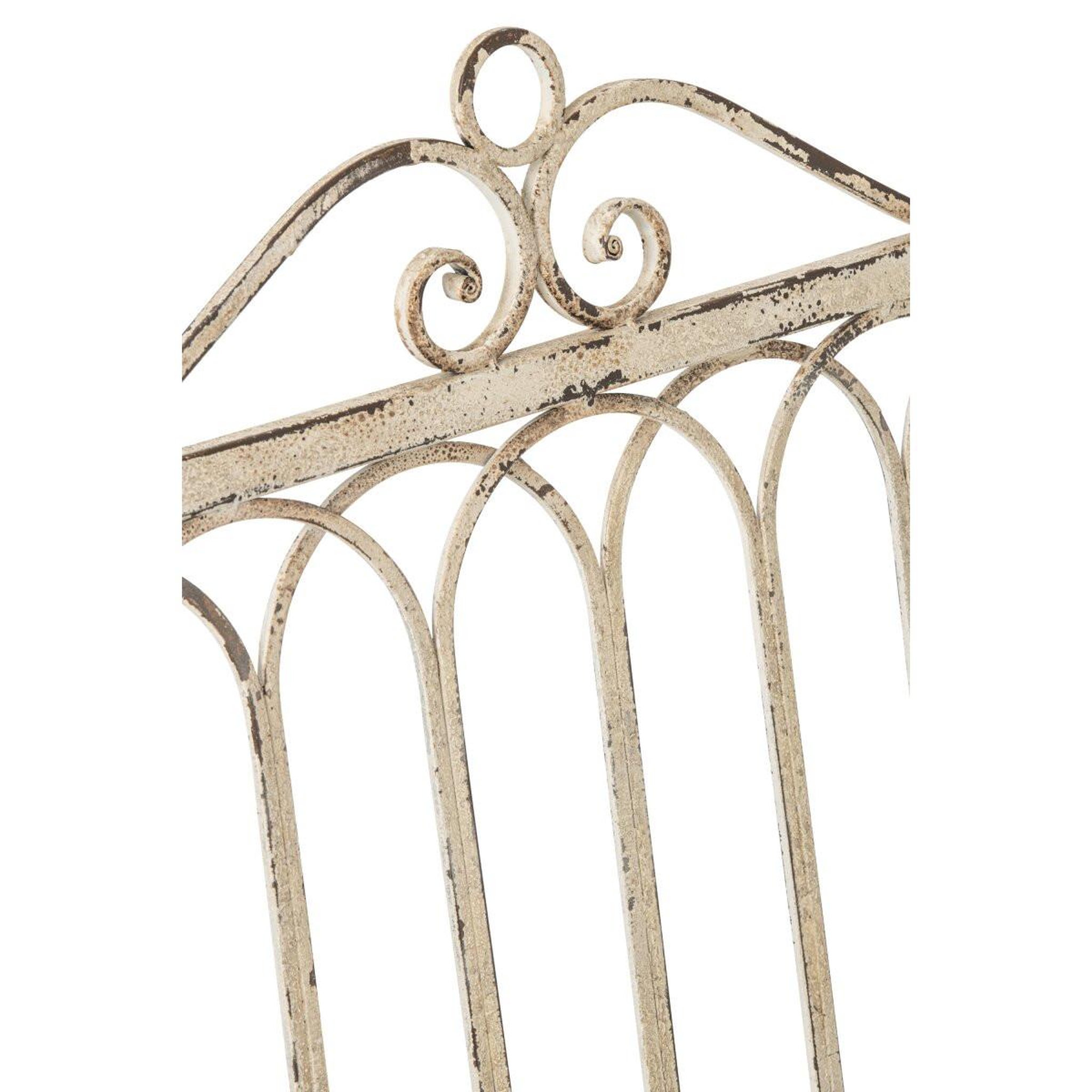 Voir la diapositive 5 : J-LINE Banc de Jardin en Métal  Fabien  123cm Blanc Cassé
