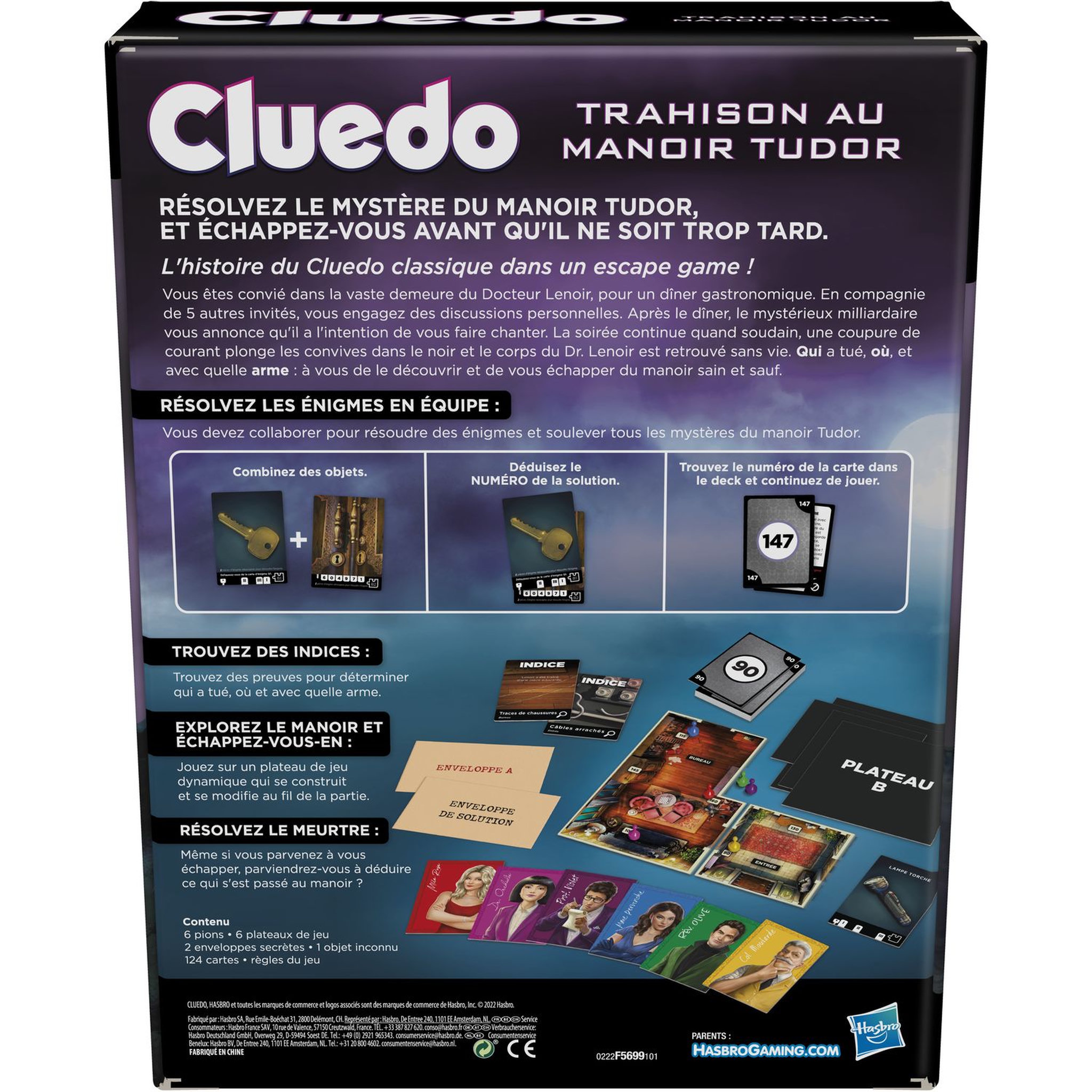 Voir la diapositive 4 : HASBRO Jeu Cluedo Escape Game : Manoir Tudor 