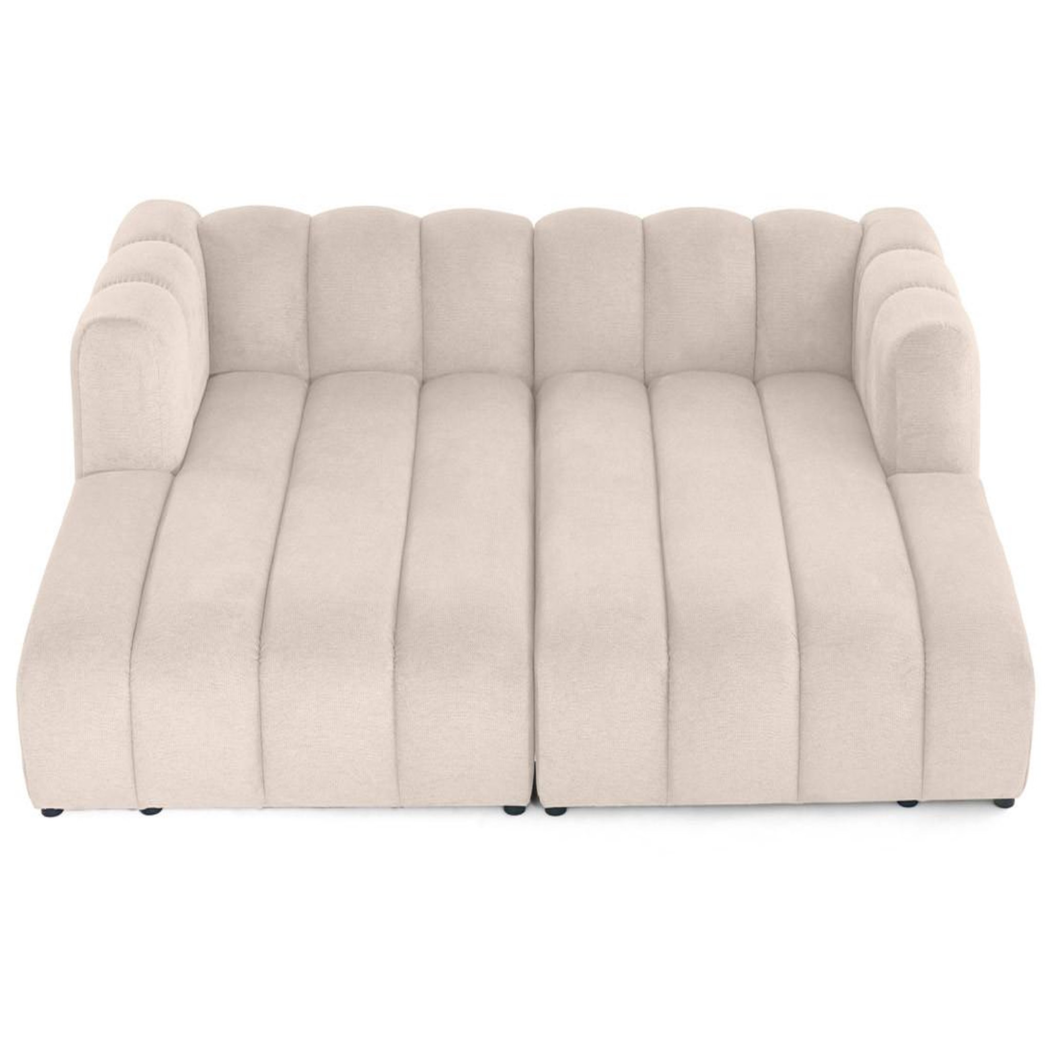 Voir la diapositive 4 : LISA DESIGN Debbie - canapé modulable droit 3 places avec double méridienne - assise profonde - en tissu texturé