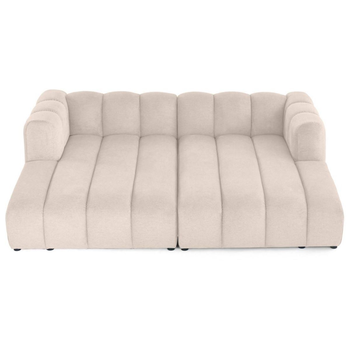 LISA DESIGN Debbie - canapé modulable droit 3 places avec double méridienne - assise profonde - en tissu texturé