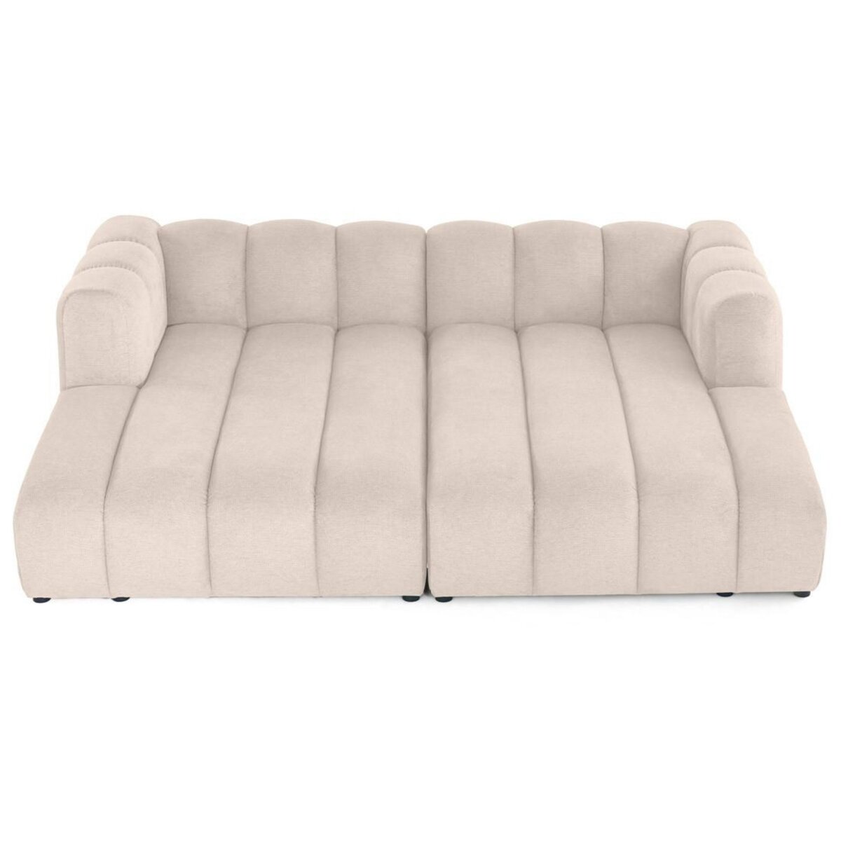 LISA DESIGN Debbie - canapé modulable droit 3 places avec double méridienne - assise profonde - en tissu texturé