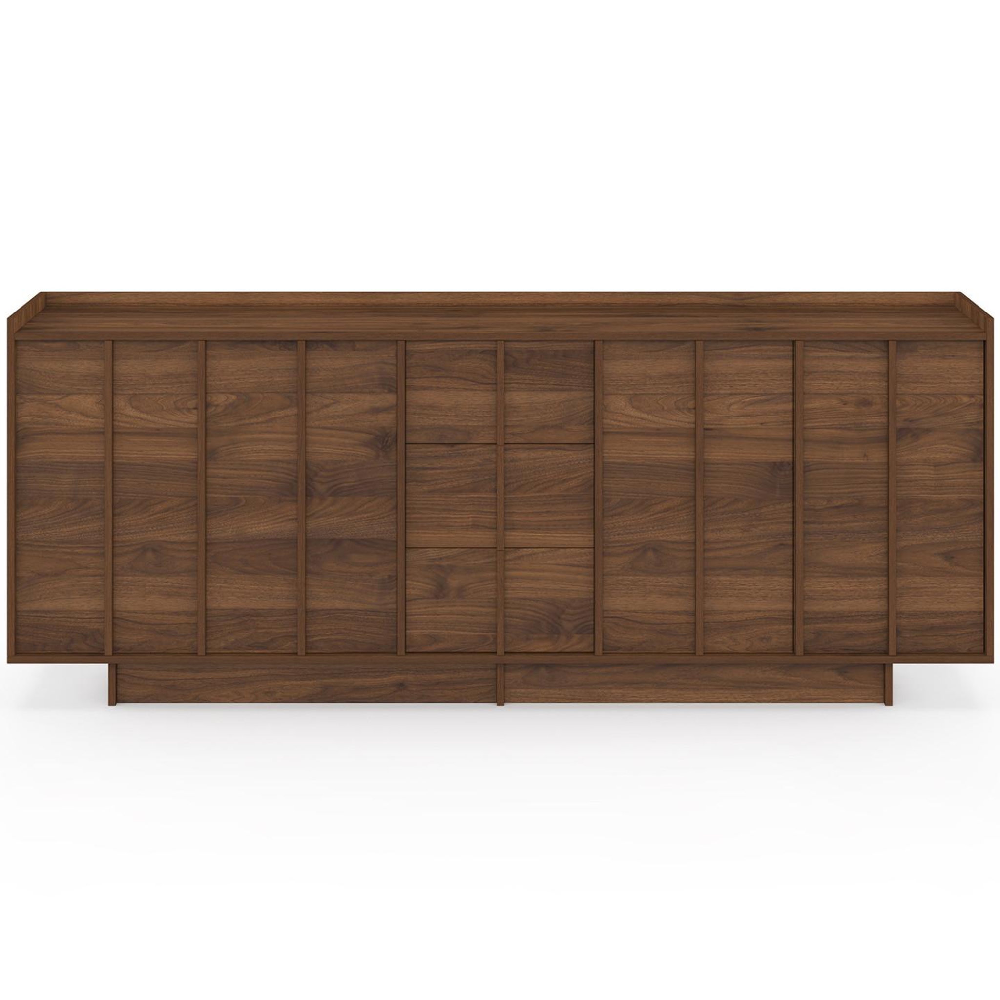 Voir la diapositive 3 : ID MARKET Buffet 200 cm rosie 4 portes et 3 tiroirs façon noyer design minimaliste