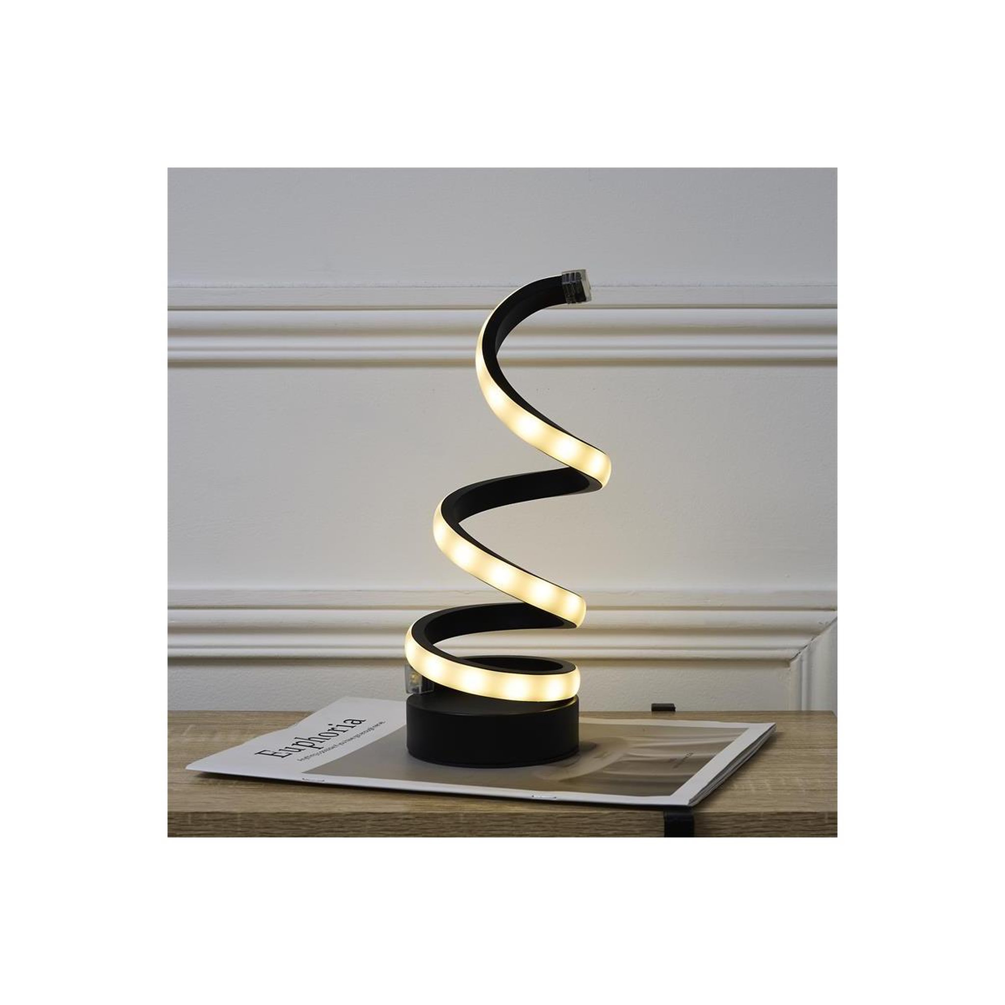 Voir la diapositive 6 : The Home Deco Factory Lampe led à poser design  spirale  23cm noir
