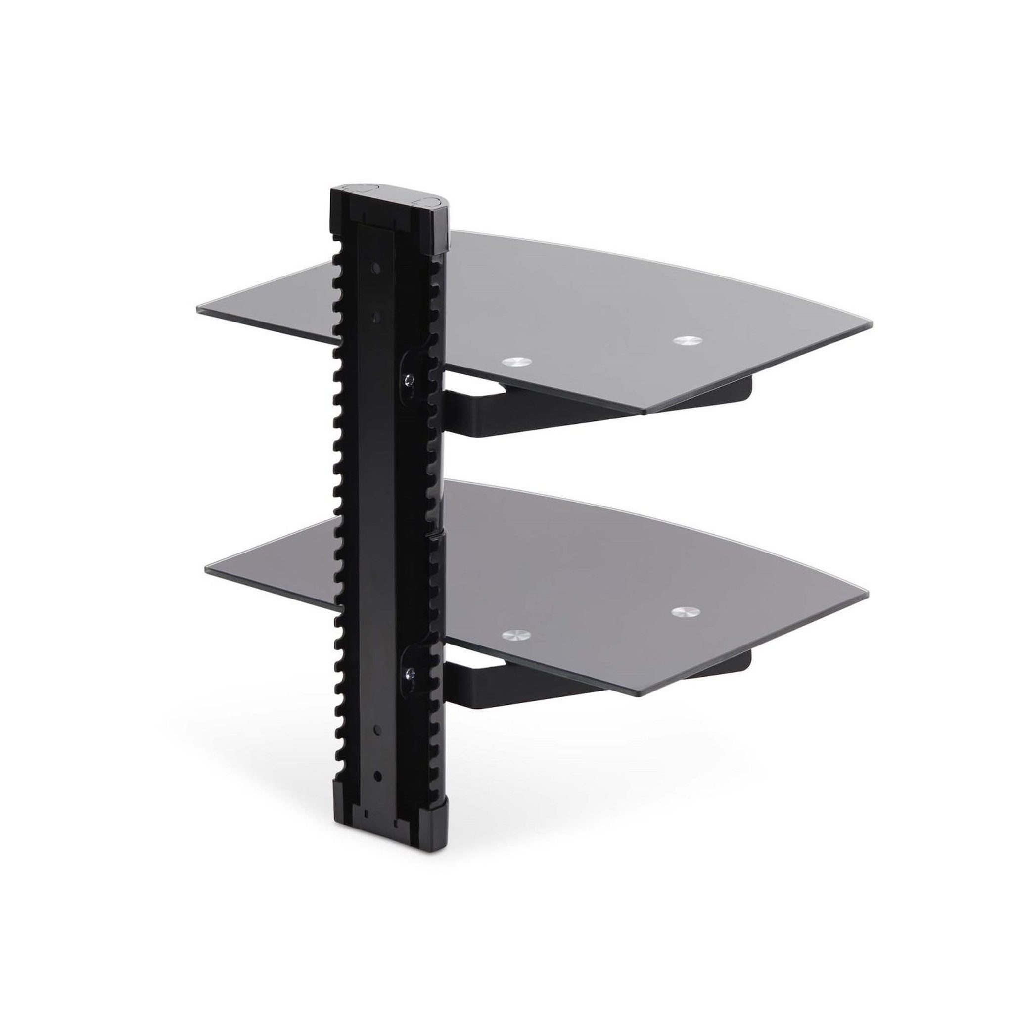 Voir la diapositive 3 : Startech Startech.com double étagère av murale flottante, support à hauteur ajustable pour sous télévision, support mural pour tv, organiser l'équipement a/v sur l'étagère en verre trempé noir