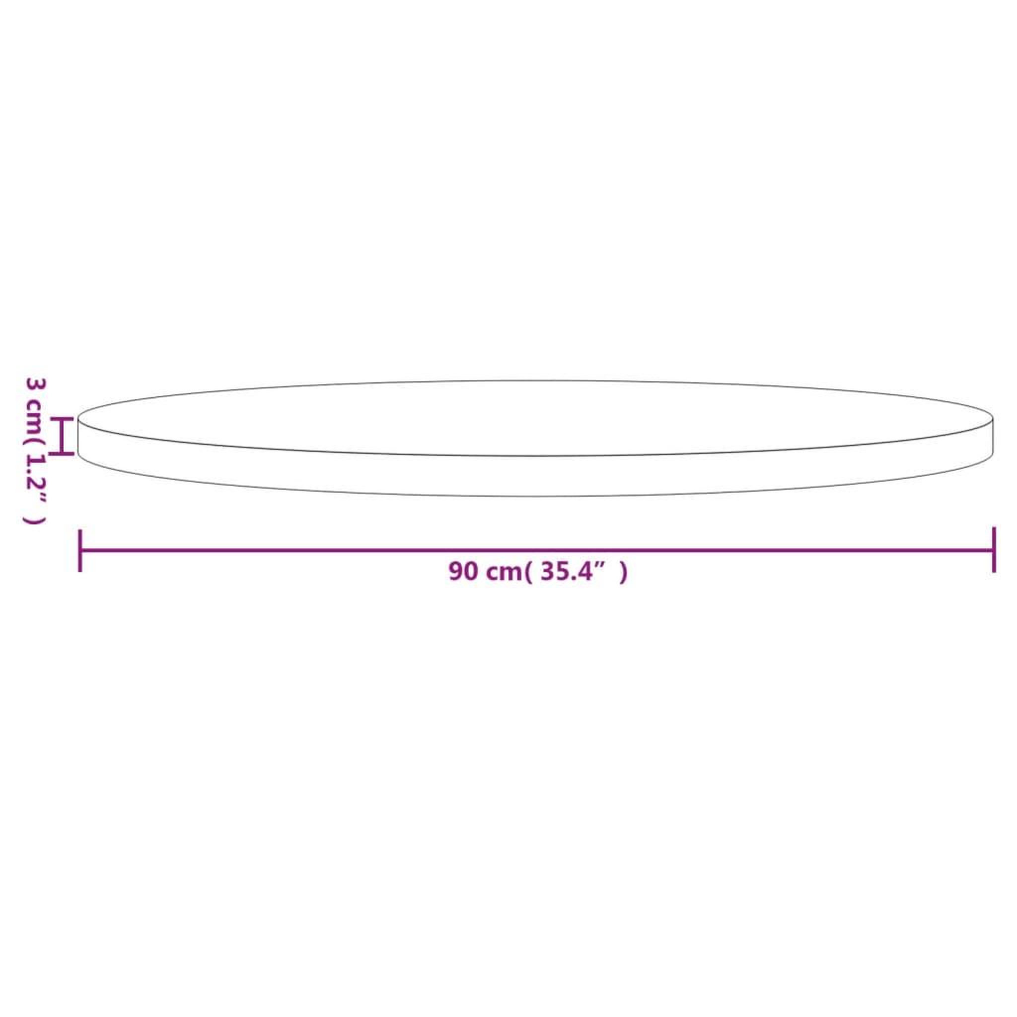 Voir la diapositive 6 : VIDAXL Dessus de table rond Ø90x3 cm bois de pin massif