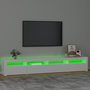 Voir la diapositive 4 : VIDAXL Meuble TV avec lumieres LED Blanc brillant 240x35x40 cm