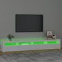 Voir la diapositive 4 : VIDAXL Meuble TV avec lumieres LED Blanc brillant 240x35x40 cm