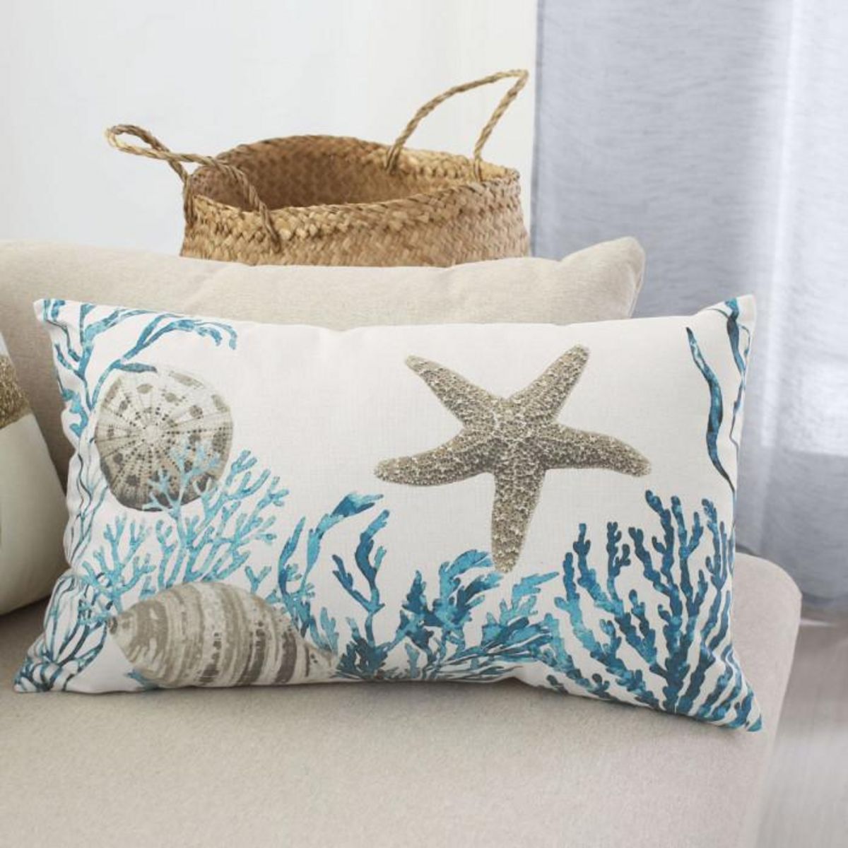 Paris Prix Coussin Déco Imprimé  Azur  30x50cm Multicolore