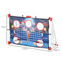 Voir la diapositive 3 : HOMCOM Cage de handball enfant 5 zones cibles - balle, pompe, piquets inclus - blanc rouge