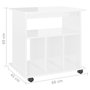 Voir la diapositive 6 : VIDAXL Armoire a roulettes Blanc brillant 60x45x60cm Bois d'ingenierie