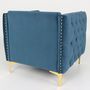 Voir la diapositive 4 : Paris Prix Fauteuil Design en Velours  Suez  83cm Bleu