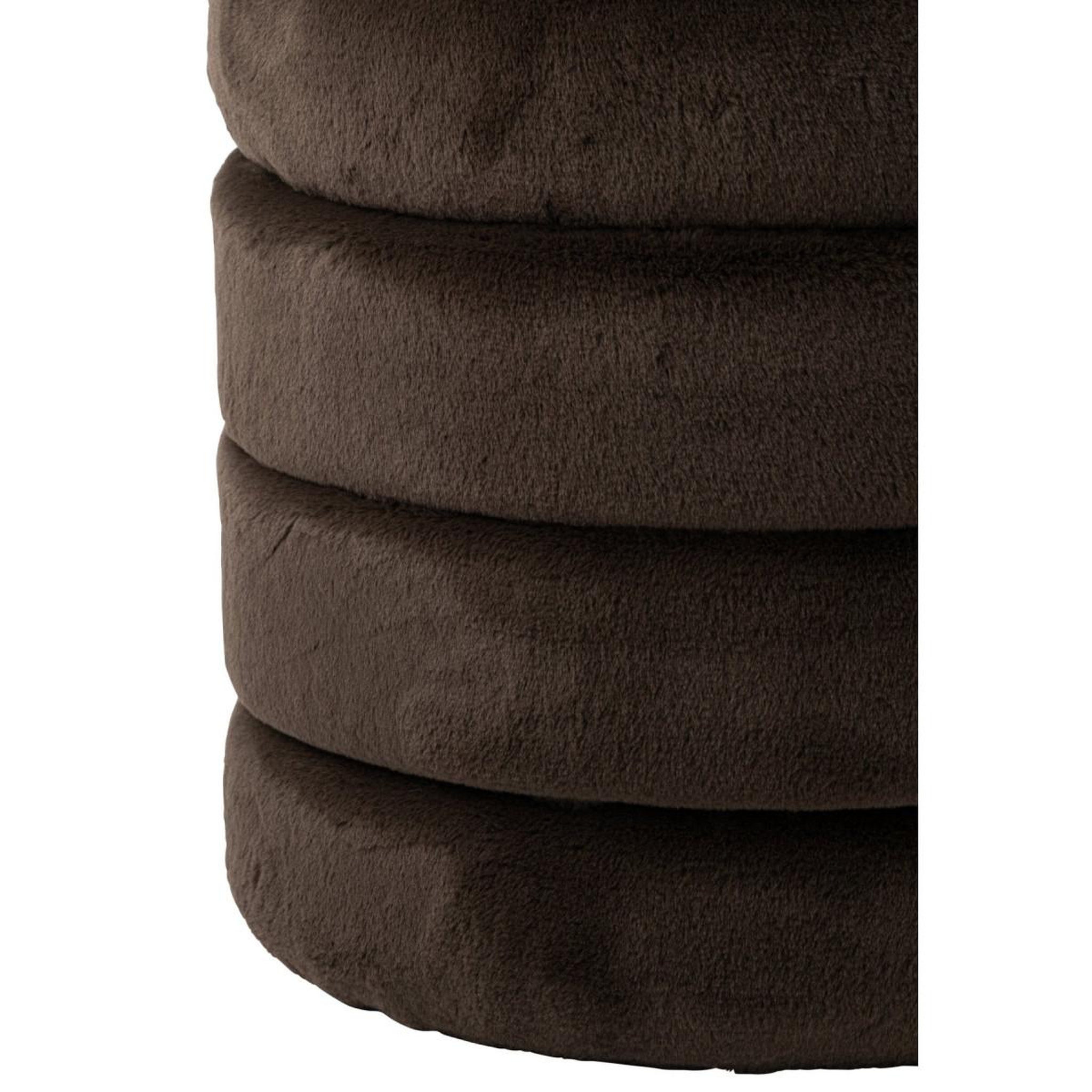 Voir la diapositive 6 : J-LINE Pouf coffre imitation fourrure  cotton  47cm marron
