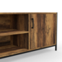 Voir la diapositive 6 : ID MARKET Meuble TV 140 cm HAWKINS 2 portes bois foncé design industriel