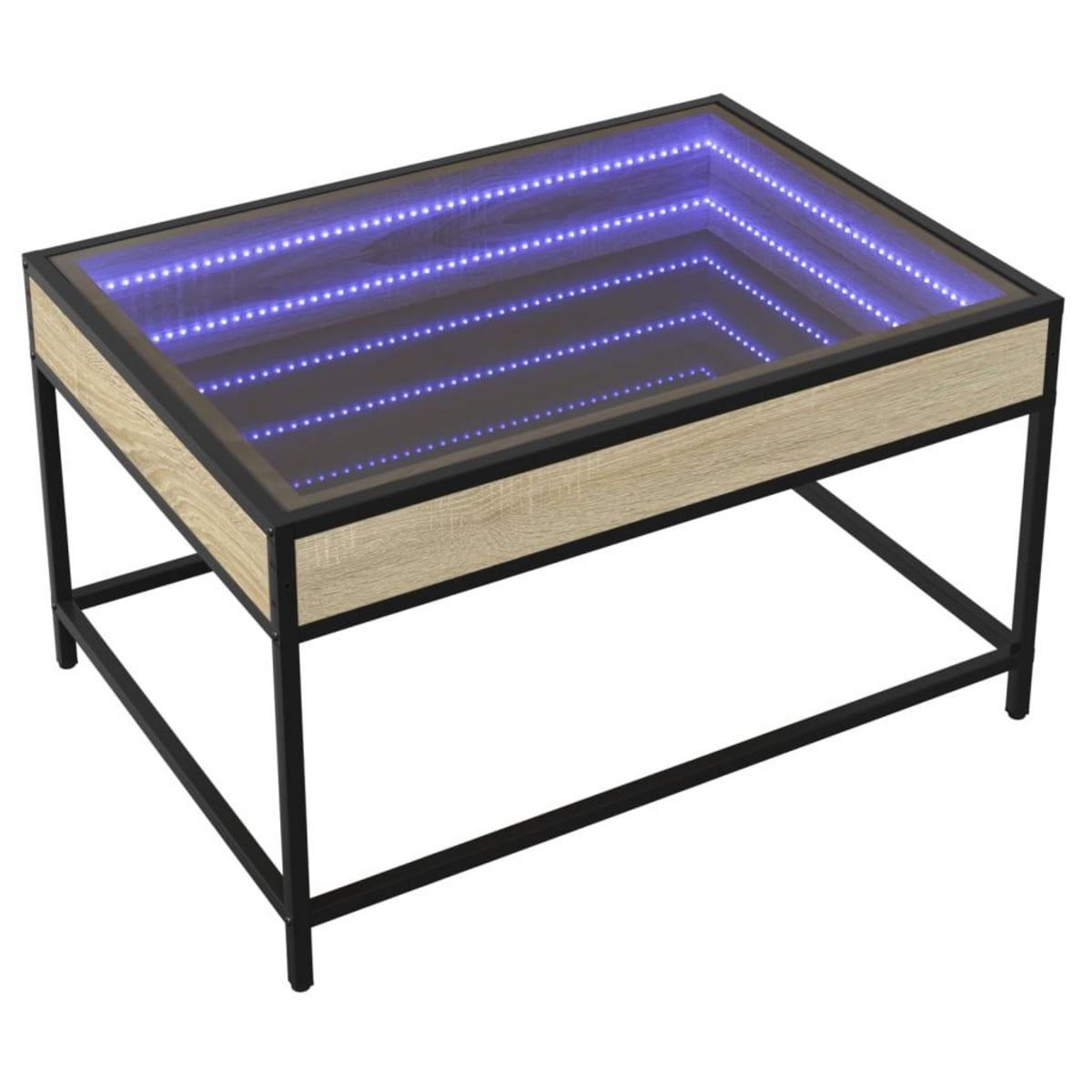 VIDAXL Table basse avec LED infini chene sonoma 70x50x41 cm