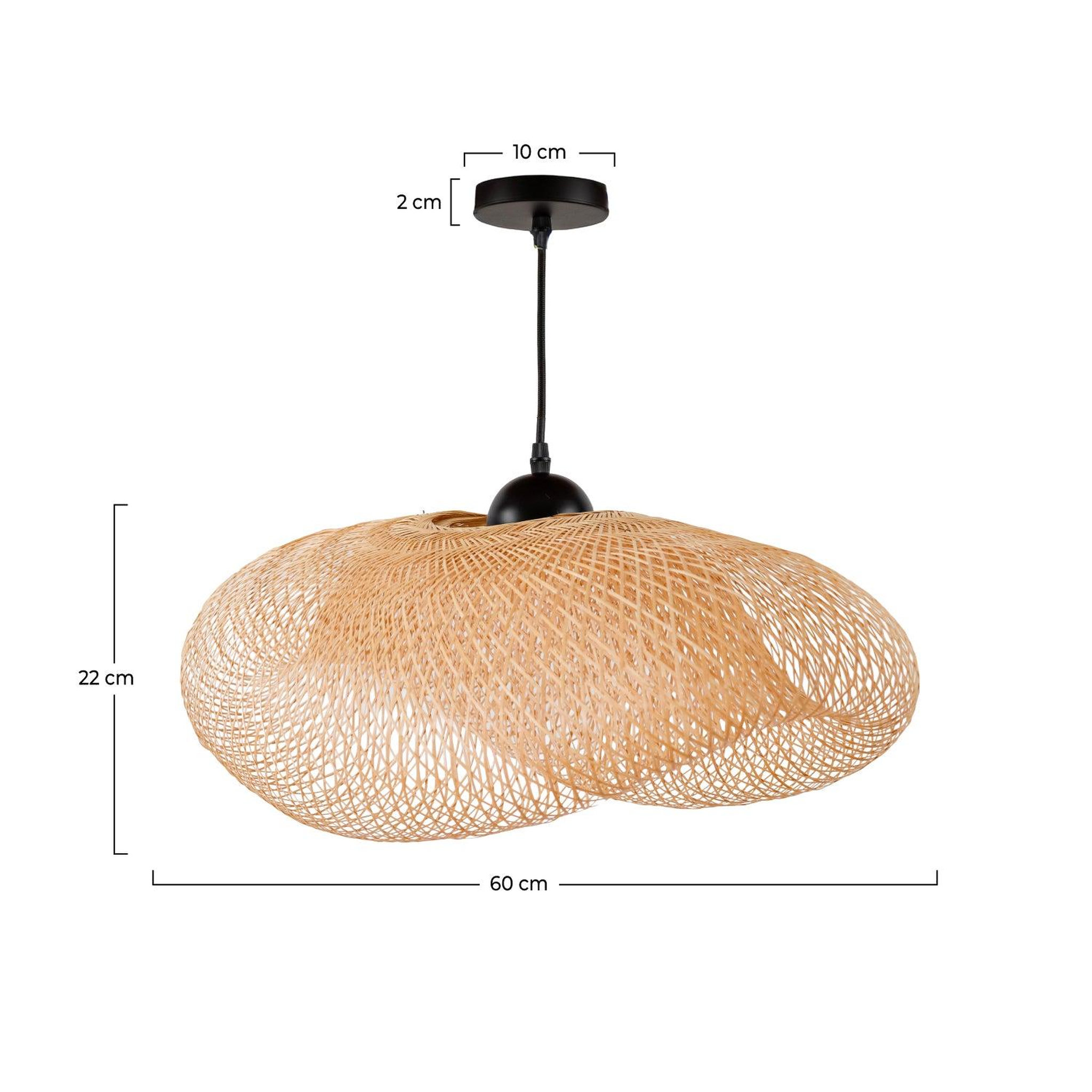 Voir la diapositive 4 : MAISON PAVANE Suspension en bambou naturel d60 cm-anya