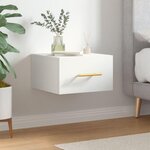 VIDAXL Table de chevet murale blanc 35x35x20 cm