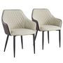 Voir la diapositive 1 : Paris Prix Lot de 2 Fauteuils Design  Zoa  88cm Beige & Marron
