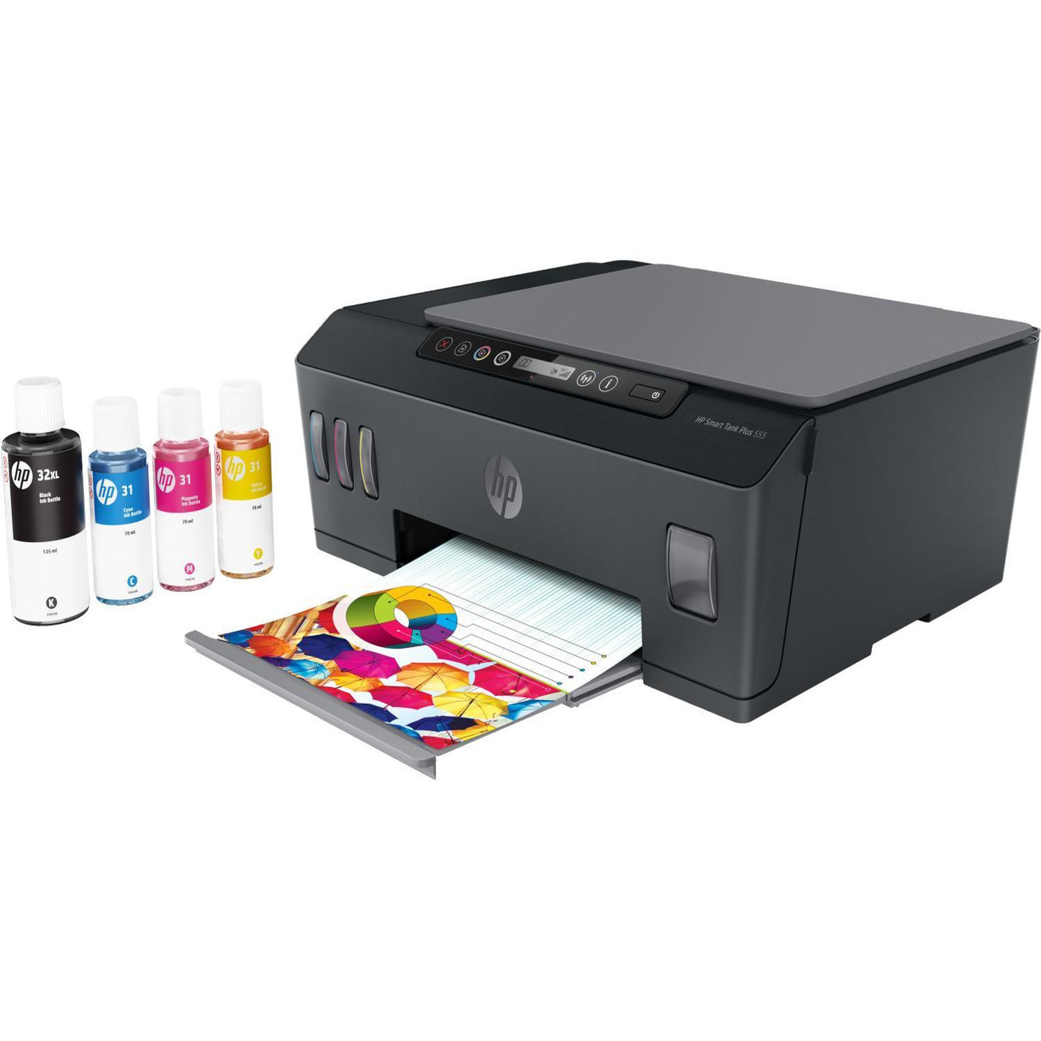 Voir la diapositive 2 : HP Imprimante multifonction tout-en-un sans fil hp 1tj12a bhc tank plus 555 a4 à jet d'encre wi-fi noir