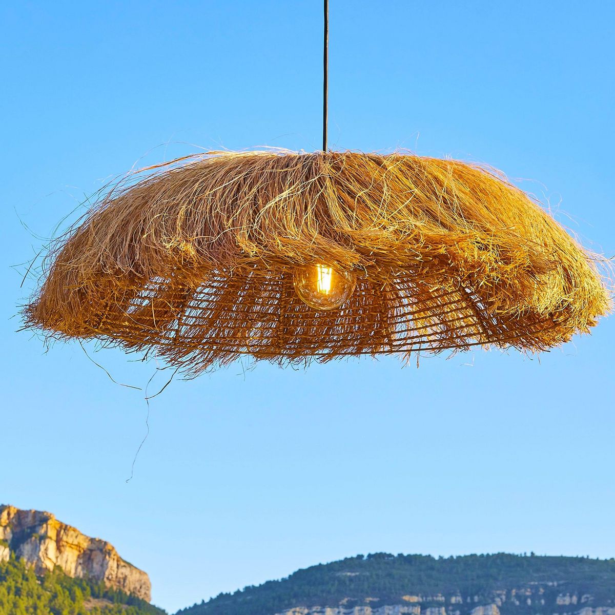 Lumisky Suspension d'extérieur HAVANA Beige Jute H22 cm