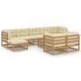 Voir la diapositive 2 : VIDAXL Salon de jardin 10 pcs avec coussins Marron miel Bois de pin
