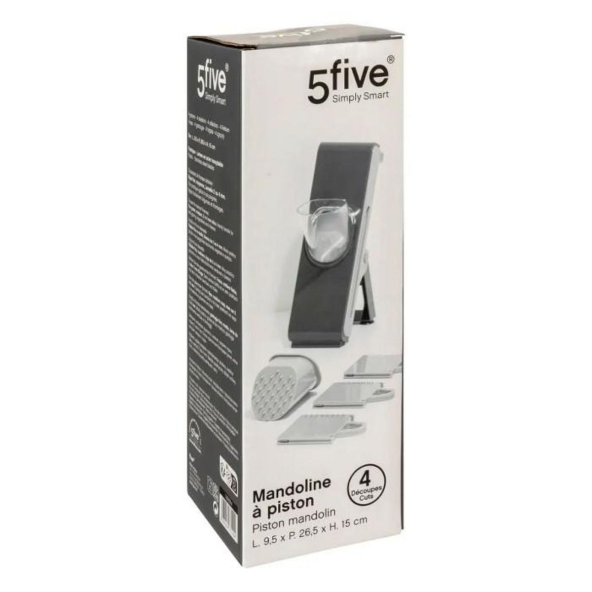 FIVE Mandoline à Piston  Multidécoupe  26cm Gris