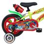Voir la diapositive 2 : Vélo 12'' Garçon  Urban Skate  pour enfant de 85/100 cm avec stabilisateurs à molettes - Plaque décorative avant - Porte bidon - 2 freins