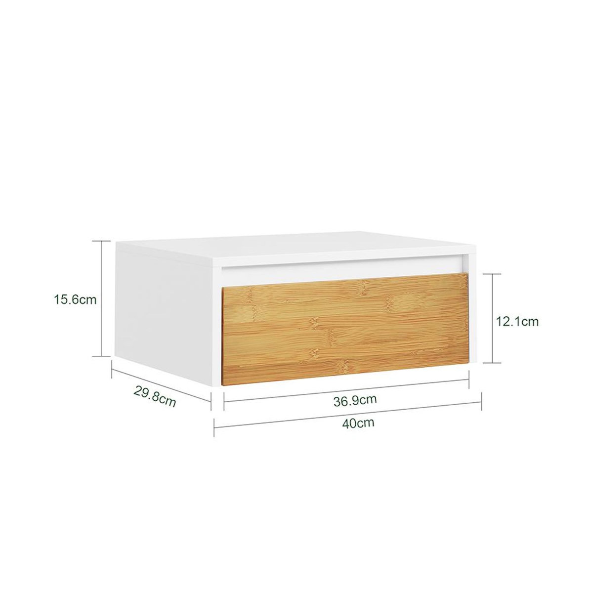 SOBUY Chevet Mural avec Tiroir Blanc 40x29x15cm FBT174-E-WN