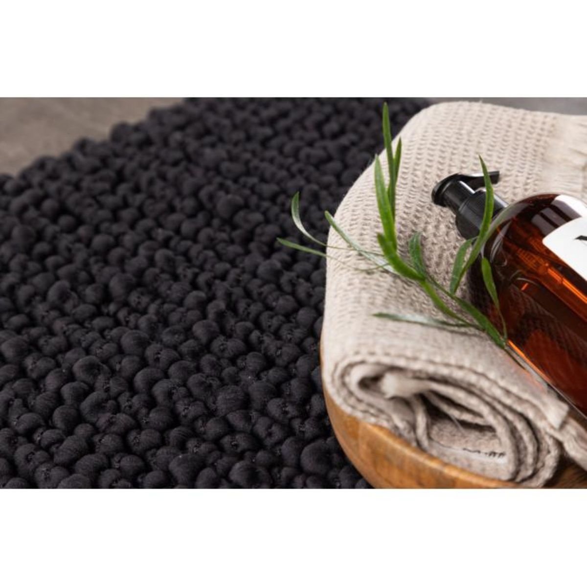 Paris Prix Tapis de Salle de Bain  Wilmer  50x80cm Noir