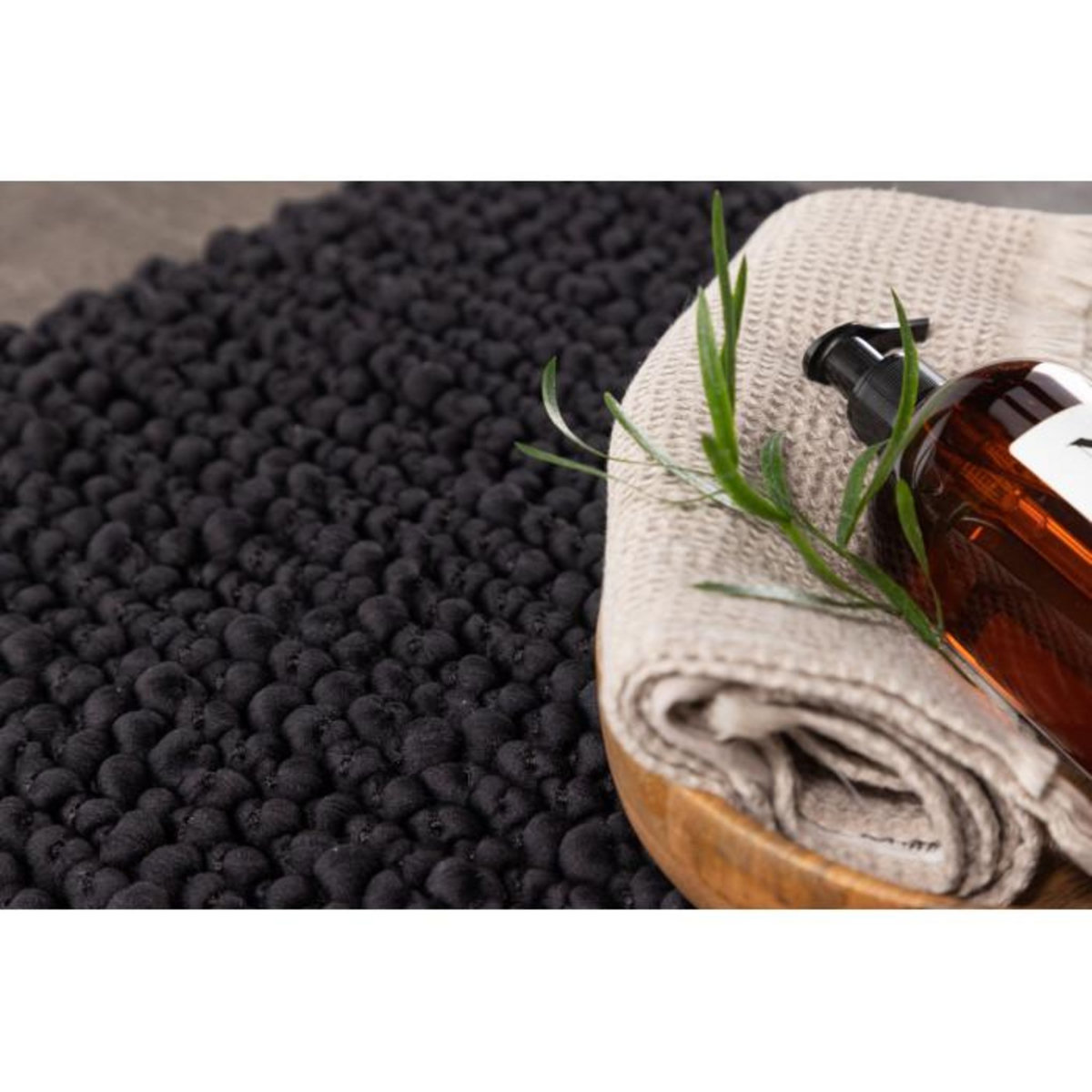 Paris Prix Tapis de Salle de Bain  Wilmer  50x80cm Noir