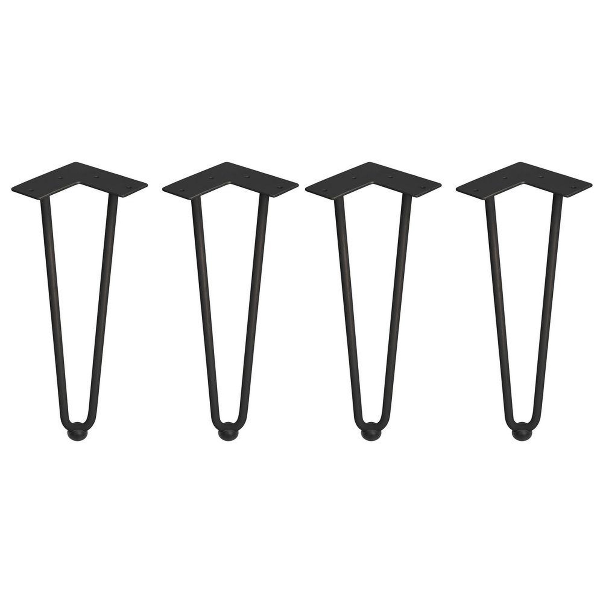 EMUCA SRL Jeu de pieds Hairpin de 2 barres par table, H 400 mm, Peint en noir