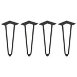 EMUCA SRL Jeu de pieds Hairpin de 2 barres par table, H 400 mm, Peint en noir